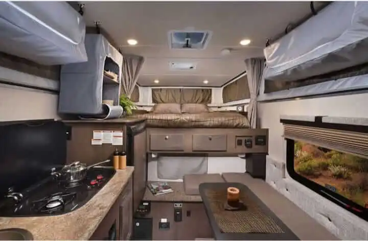Truck Camper Interior With Spacious Storage ideas