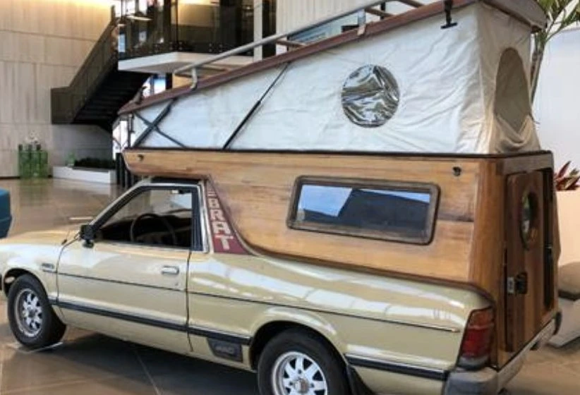 wooden truck camper with pop up option
